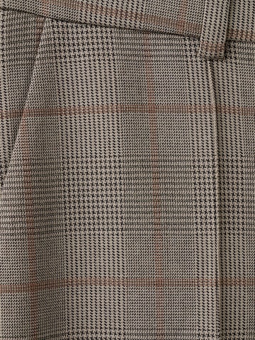 MANGO Wide leg Pleated Pants 'MONET' in Brown