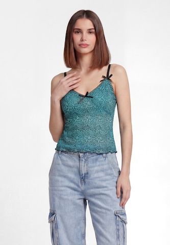 MYMO Top in Blue: front