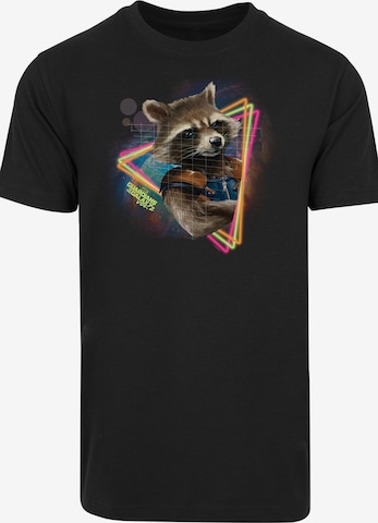 F4NT4STIC T-Shirt 'Marvel Guardians of the Galaxy Neon Rocket' in Schwarz: predná strana