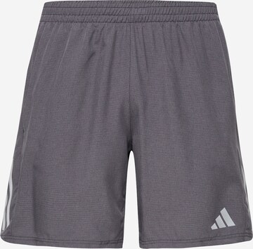 ADIDAS PERFORMANCE Workout Pants 'Own The Run Heather' in Grey: front