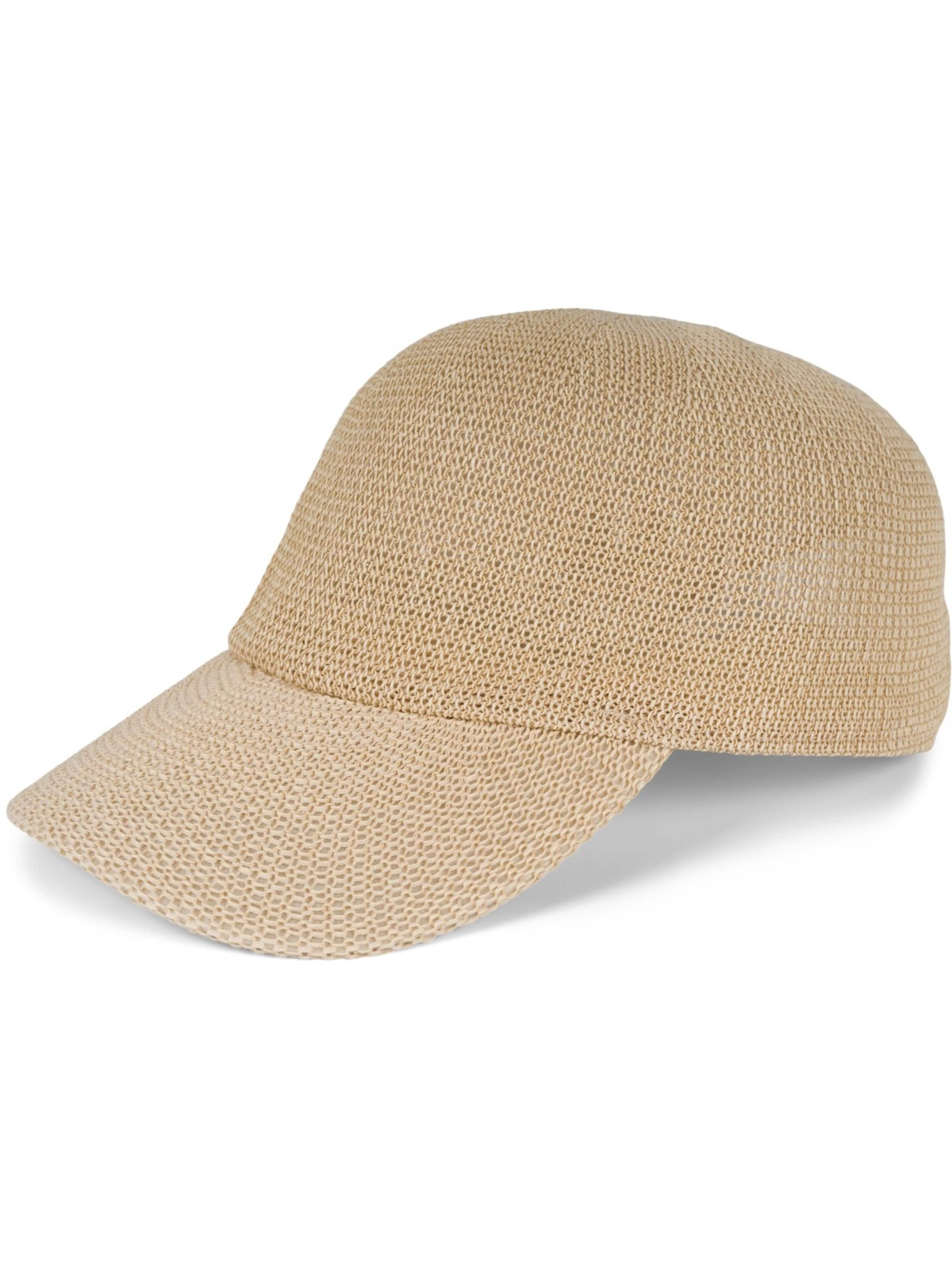 styleBREAKER Cap 'Papierstroh Baseball Cap' in Beige: front