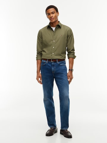 TOMMY HILFIGER Regular fit Риза 'FLEX' в зелено