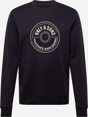 Only & Sons Sweatshirt 'Lamer' in Black: front