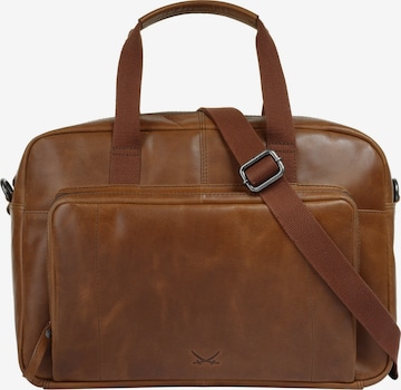 Mallette 'BUSINESS BAG, BLACK' SANSIBAR en marron : devant