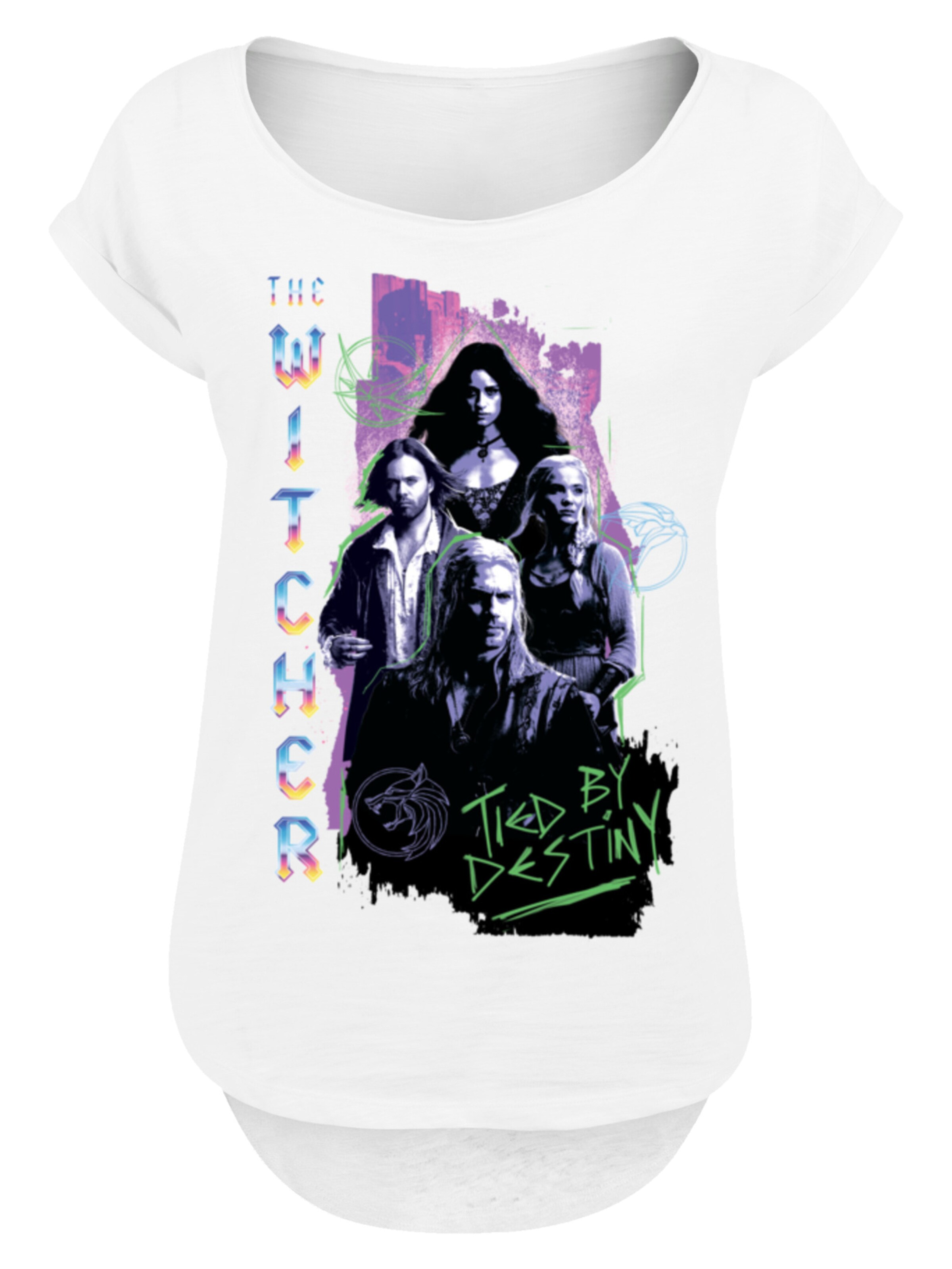 F4NT4STIC Shirt 'The Witcher Tied By Destiny Netflix TV Series' in Wit: voorkant