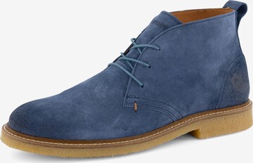 Travelin Lace-Up Boots 'Glasgow' in Blue: front