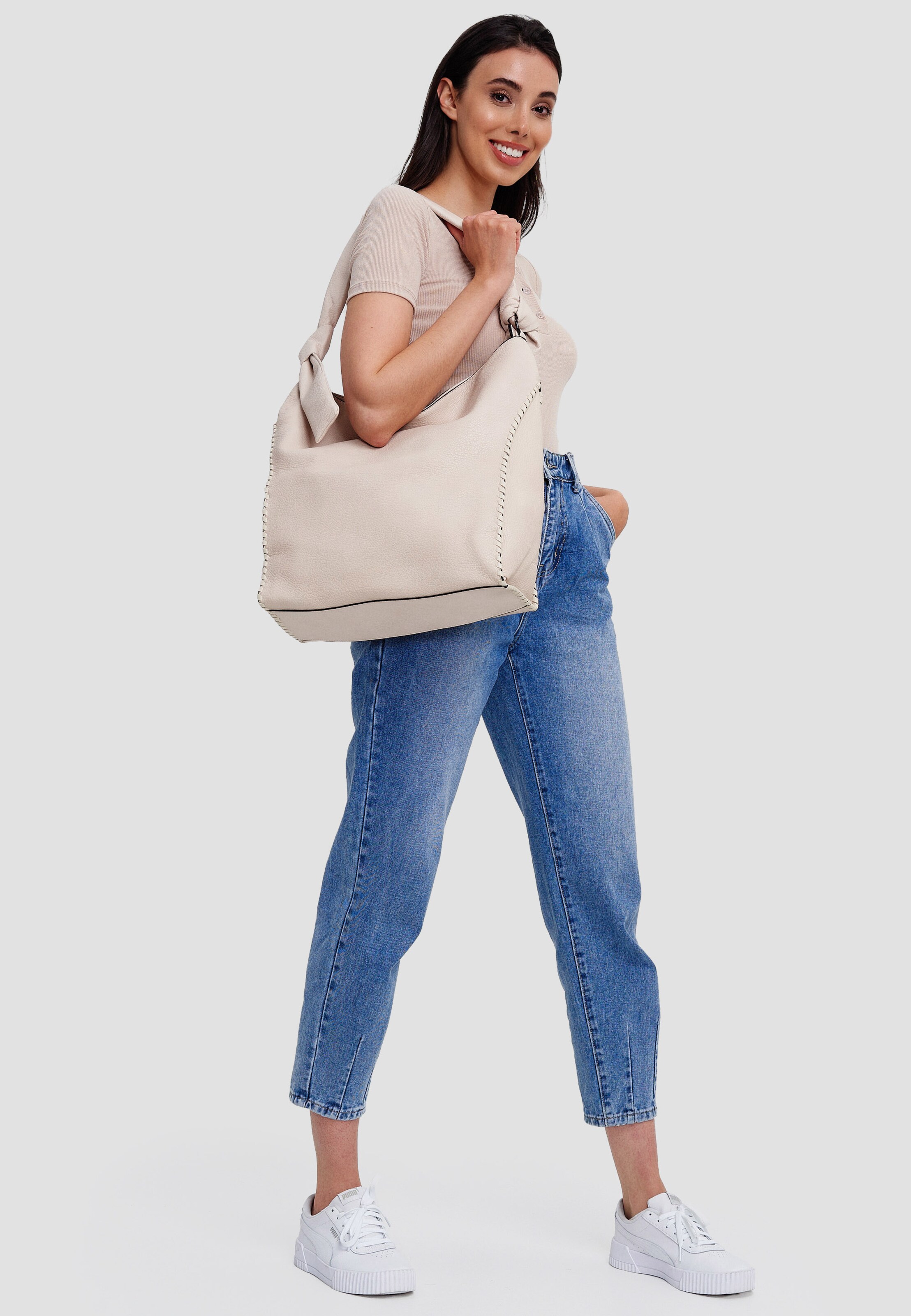 Frauen Taschen & Rucksäcke HARPA Schultertasche in Beige - EM98012 Frauen Taschen & Rucksäcke HARPA Schultertasche in Beige - EM98012