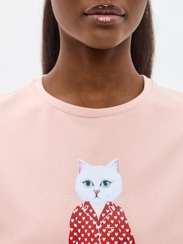 Camicia da notte 'Pajamas Cat' di Cat e Lolette in rosa