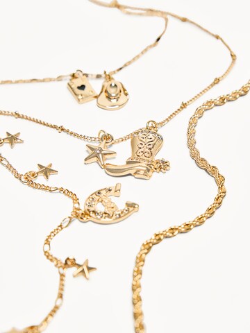 Bershka Necklace in Gold