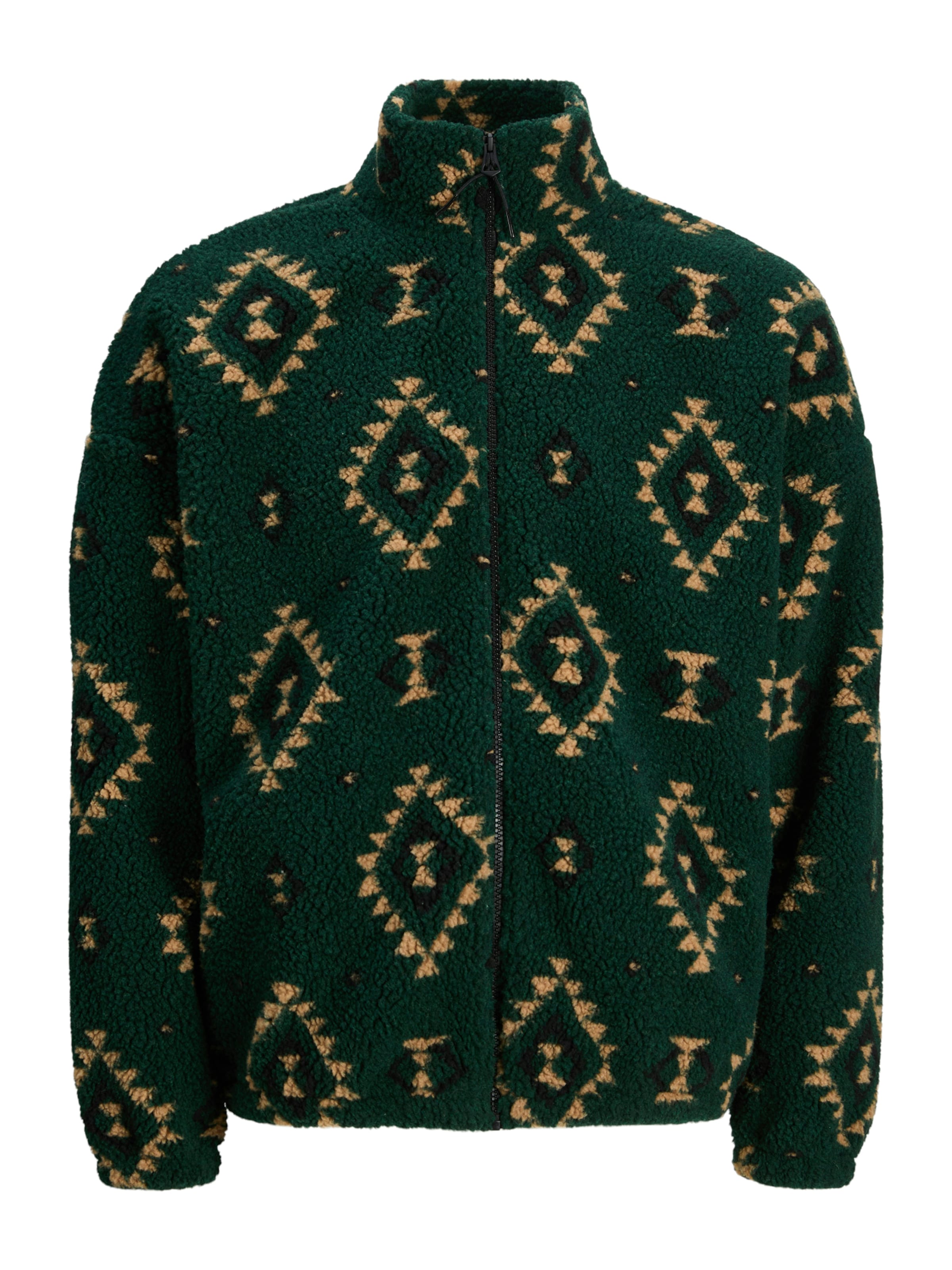 JACK & JONES Fleece Jacket 'JOREDDIE' in Green: front