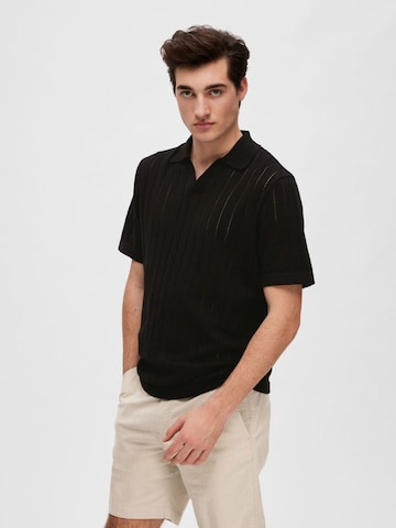 Maglietta 'UNICORN Men's polo shirt black s m l xl xxl' di UNICORN in nero: frontale