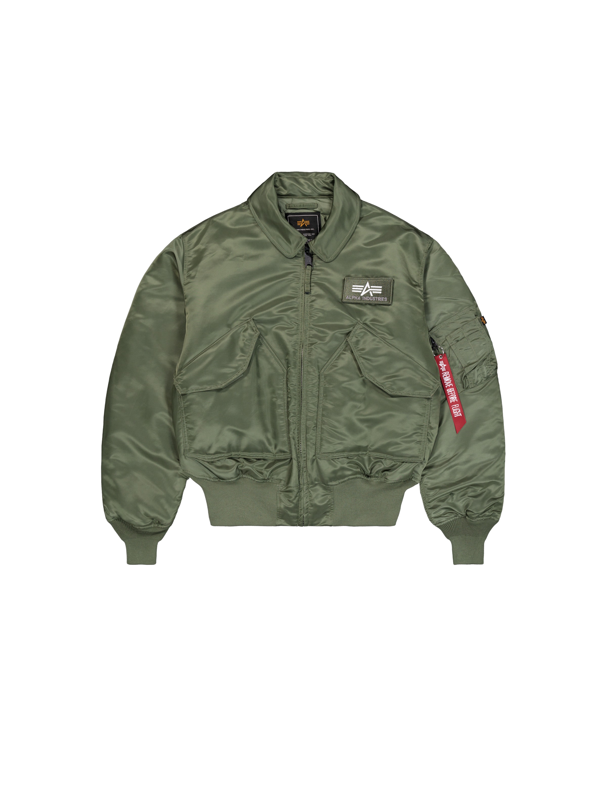 ALPHA INDUSTRIES Between-Season Jacket 'CWU-45 Heritage' in Green: front