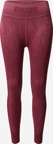PUMA Skinny Fit Спортен панталон в лилав: отпред