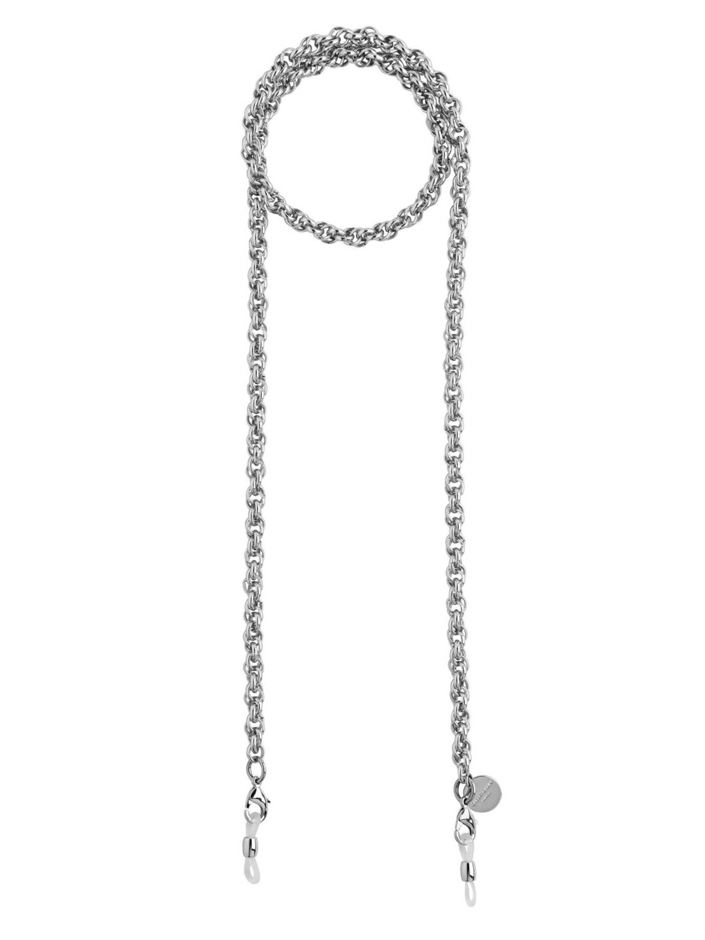 Cheeky Chain Munich Brillenkette Twist' in Silber: Vorderseite