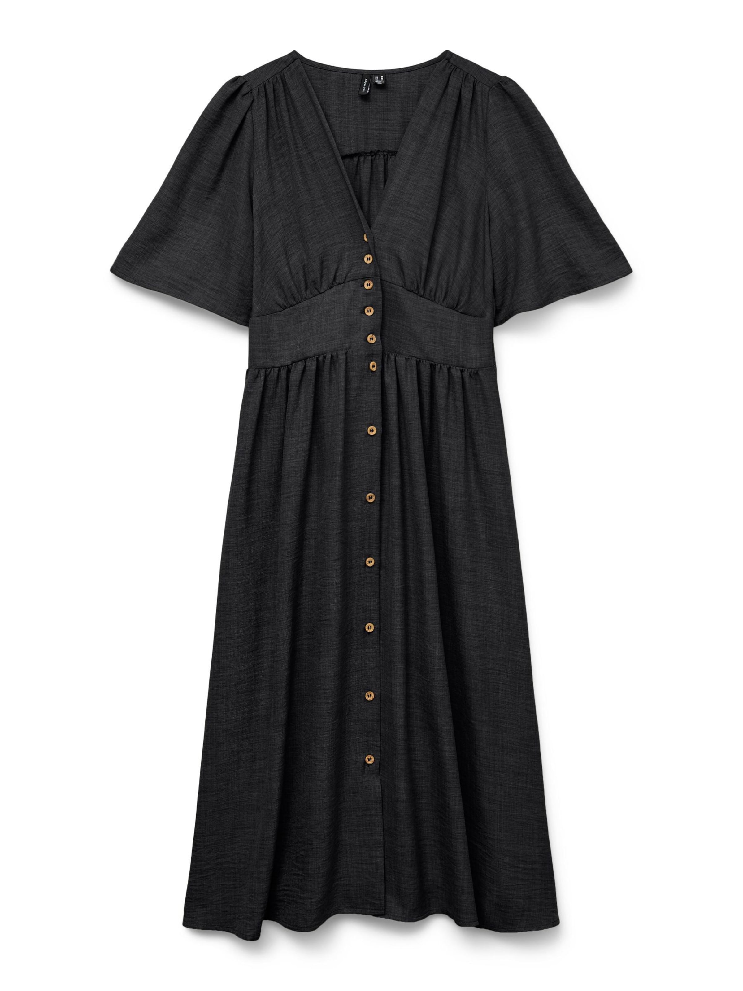 Abito camicia 'VMCMelaney' di Vero Moda Curve in nero: frontale