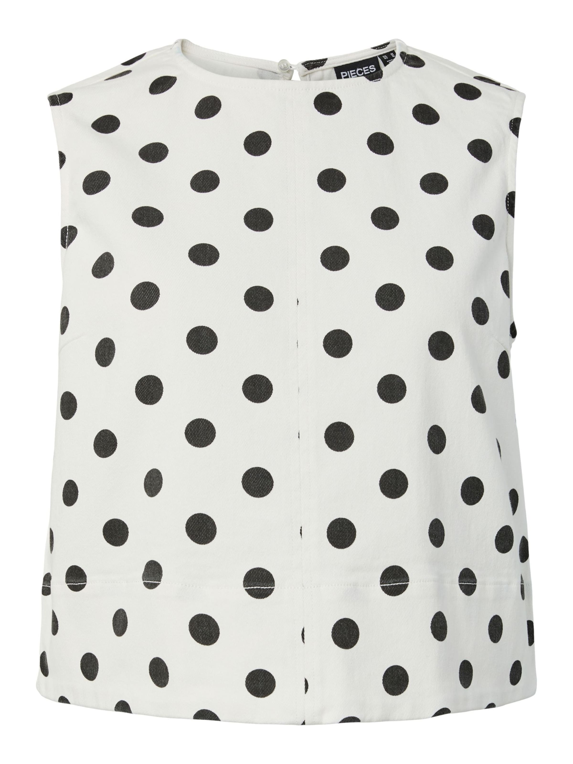 PIECES Top 'PCSALUME' en negro / blanco, Vista del producto