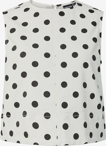 Top 'PCSALUME' di PIECES in bianco: frontale