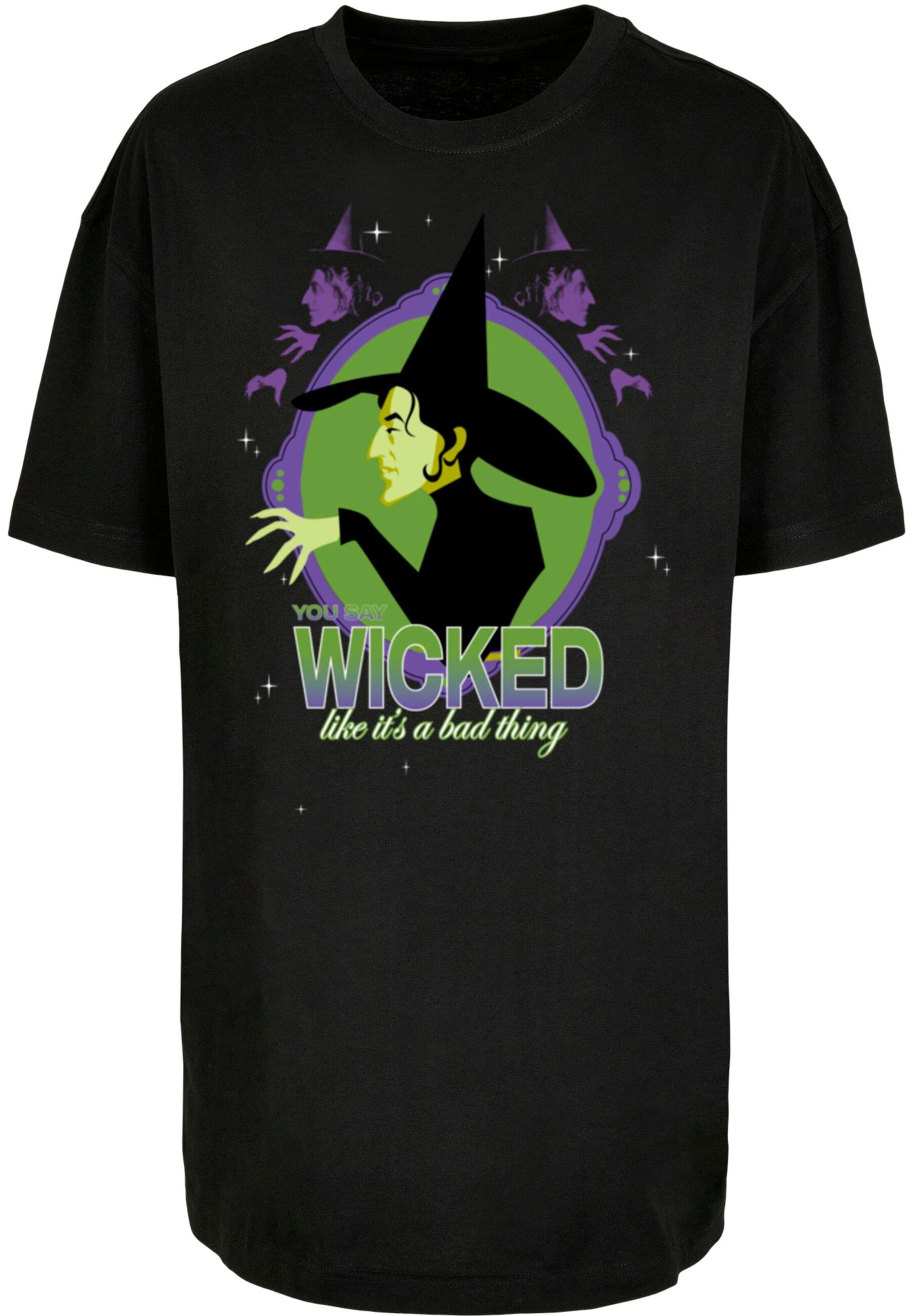 ABSOLUTE CULT Shirt 'The Wizard of Oz - Wicked' in Zwart: voorkant