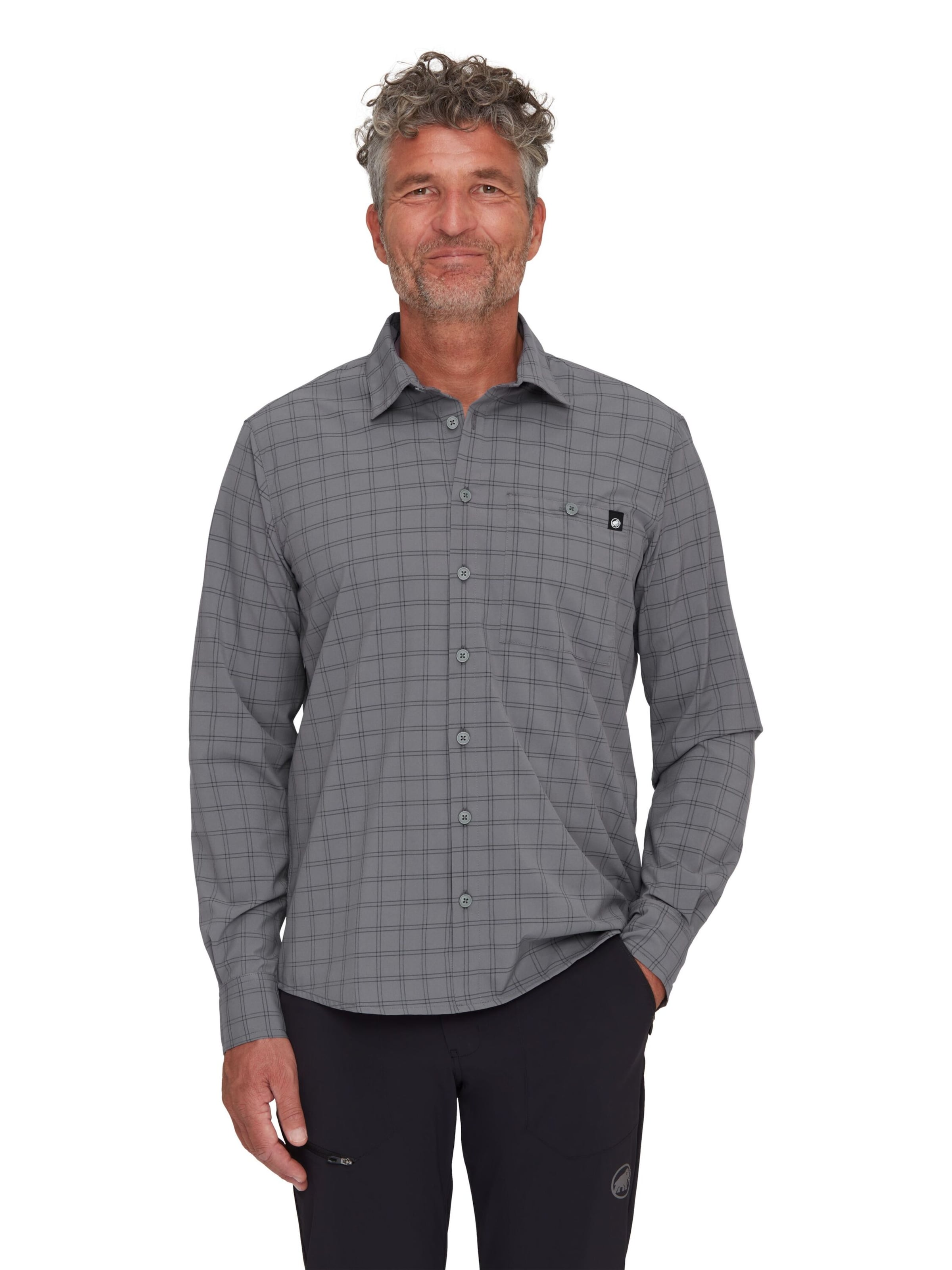 MAMMUT Regular Fit Funktionshemd ‘Lenni’ in Grau: Vorderseite