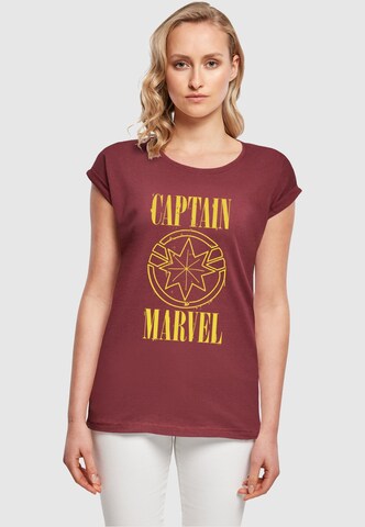 Maglietta 'Captain Marvel - Grunge' di ABSOLUTE CULT in rosso: frontale