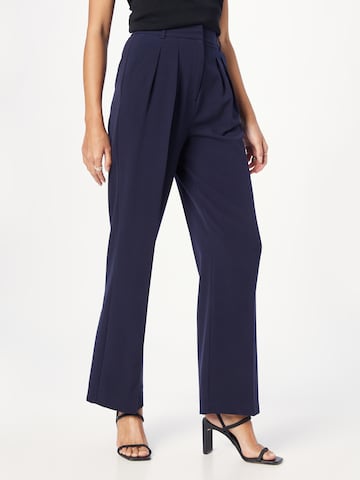 Wide Leg Pantalon à plis Warehouse en bleu : devant