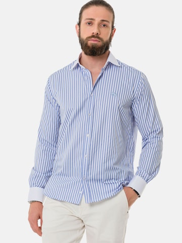 CIPO & BAXX Slim Fit Hemd 'CH192' in Blau: Vorderseite