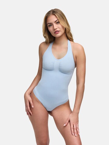 Body modellante 'Neckholder Shapewear mit String' di cfab (formerly creamy fabrics) in blu: frontale