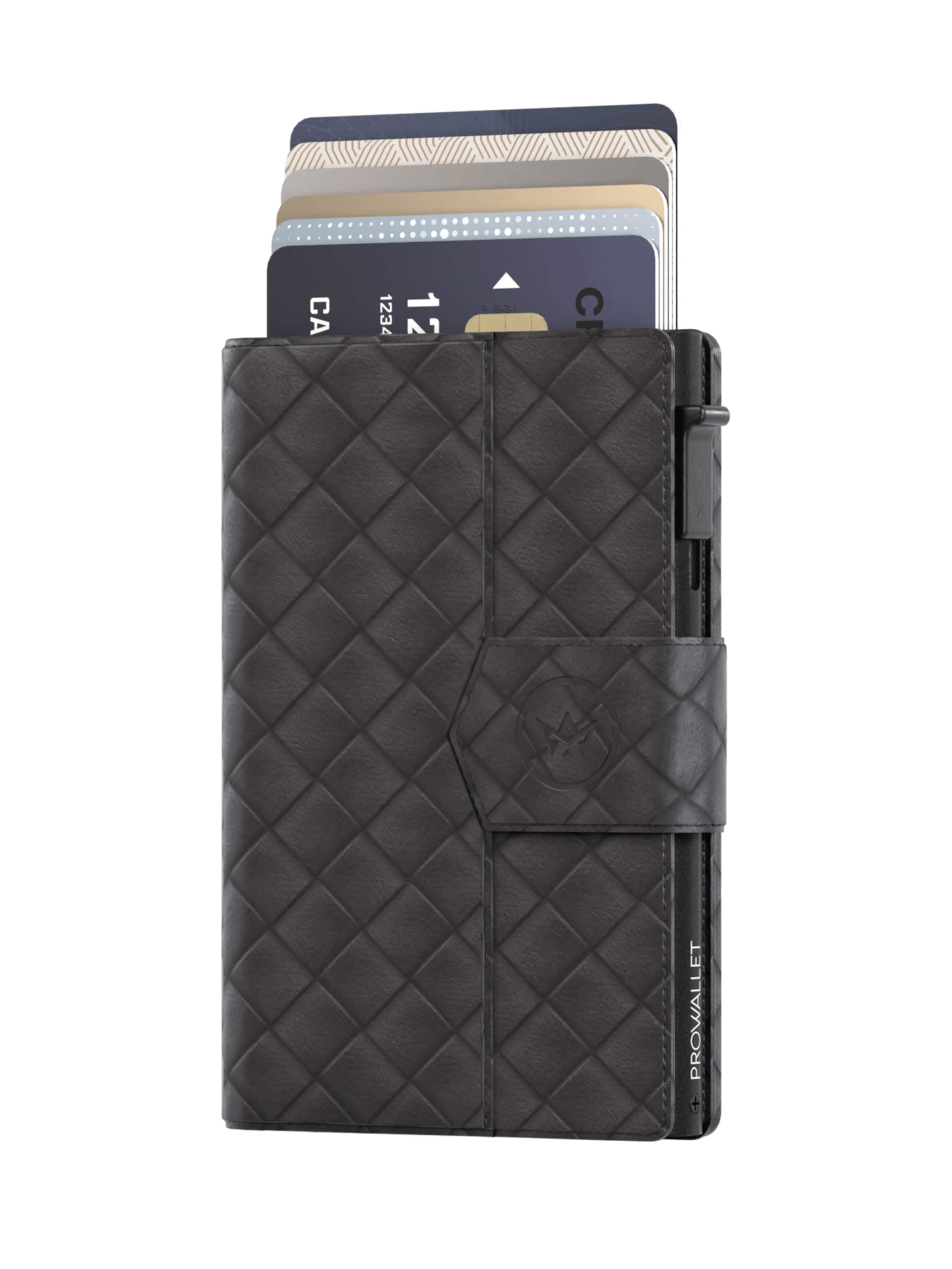 Prowallet Wallet 'Pasjeshouder Plus Woven' in Black: front