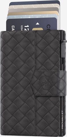 Porte-monnaies 'Pasjeshouder Plus Woven' Prowallet en noir : devant