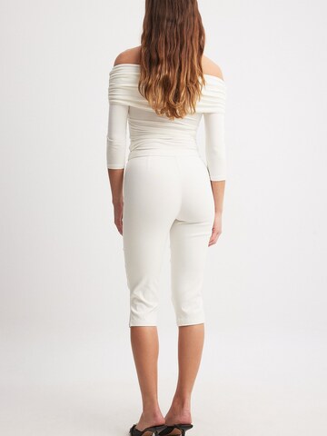 Claire Rose x NA-KD Skinny Pants in White