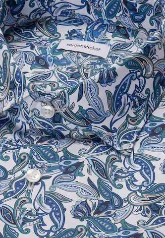 Coupe regular Chemise 'Schwarze Rose ' SEIDENSTICKER en bleu