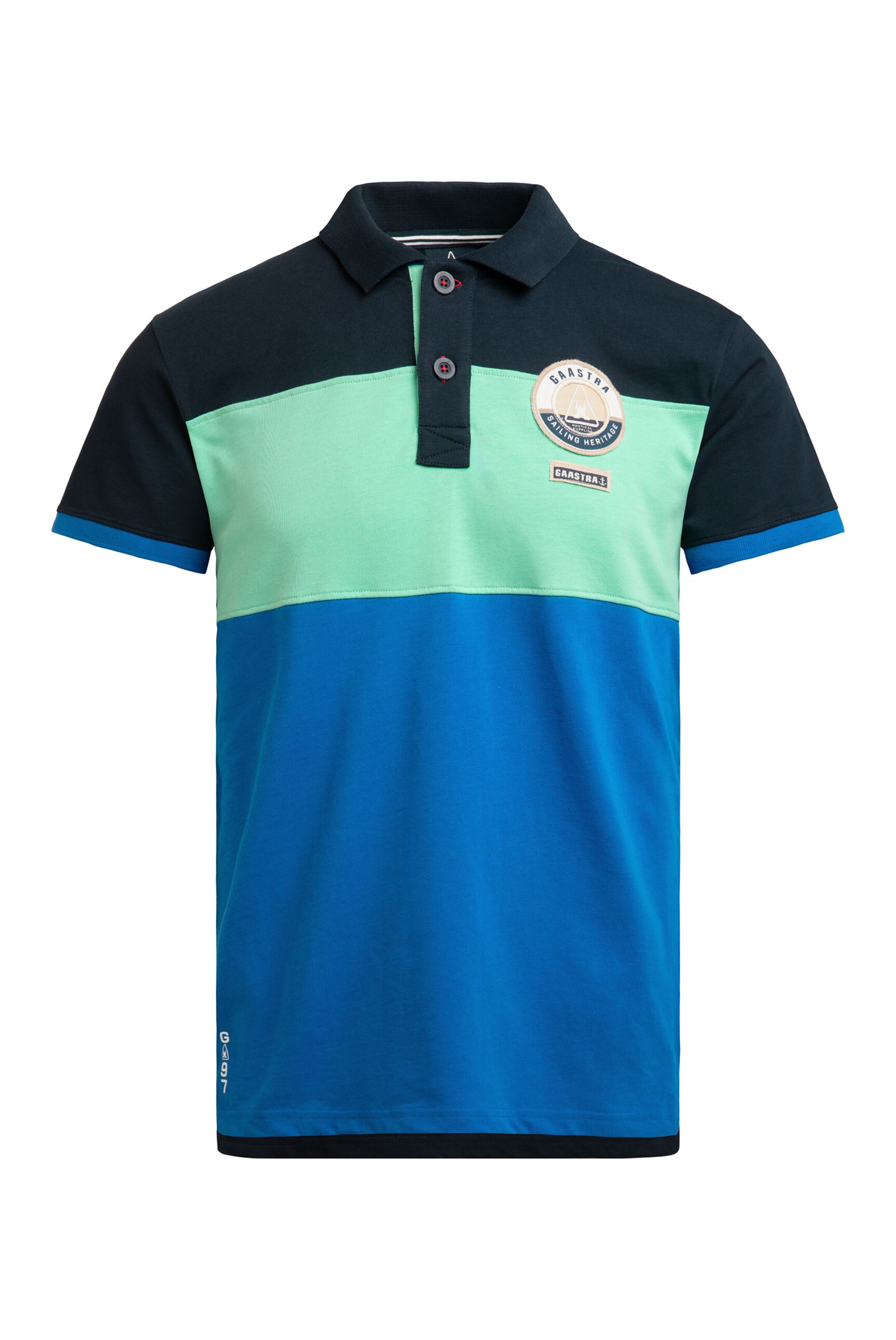 Gaastra Poloshirt mit Cut-Sew Colour-Blocking in Blau: Vorderseite
