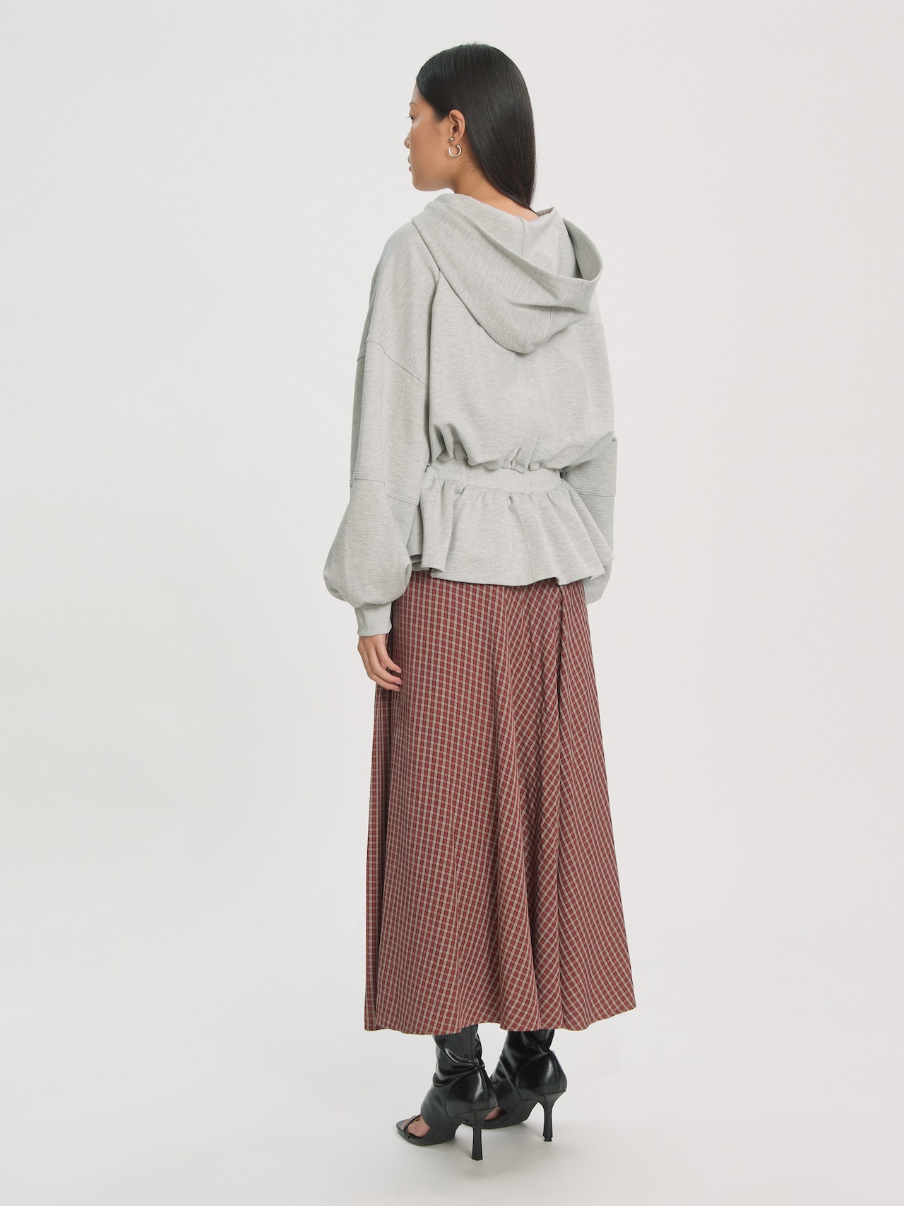 EDITED Neuheiten Sweatjacke 'Ulima Peplum' grau
