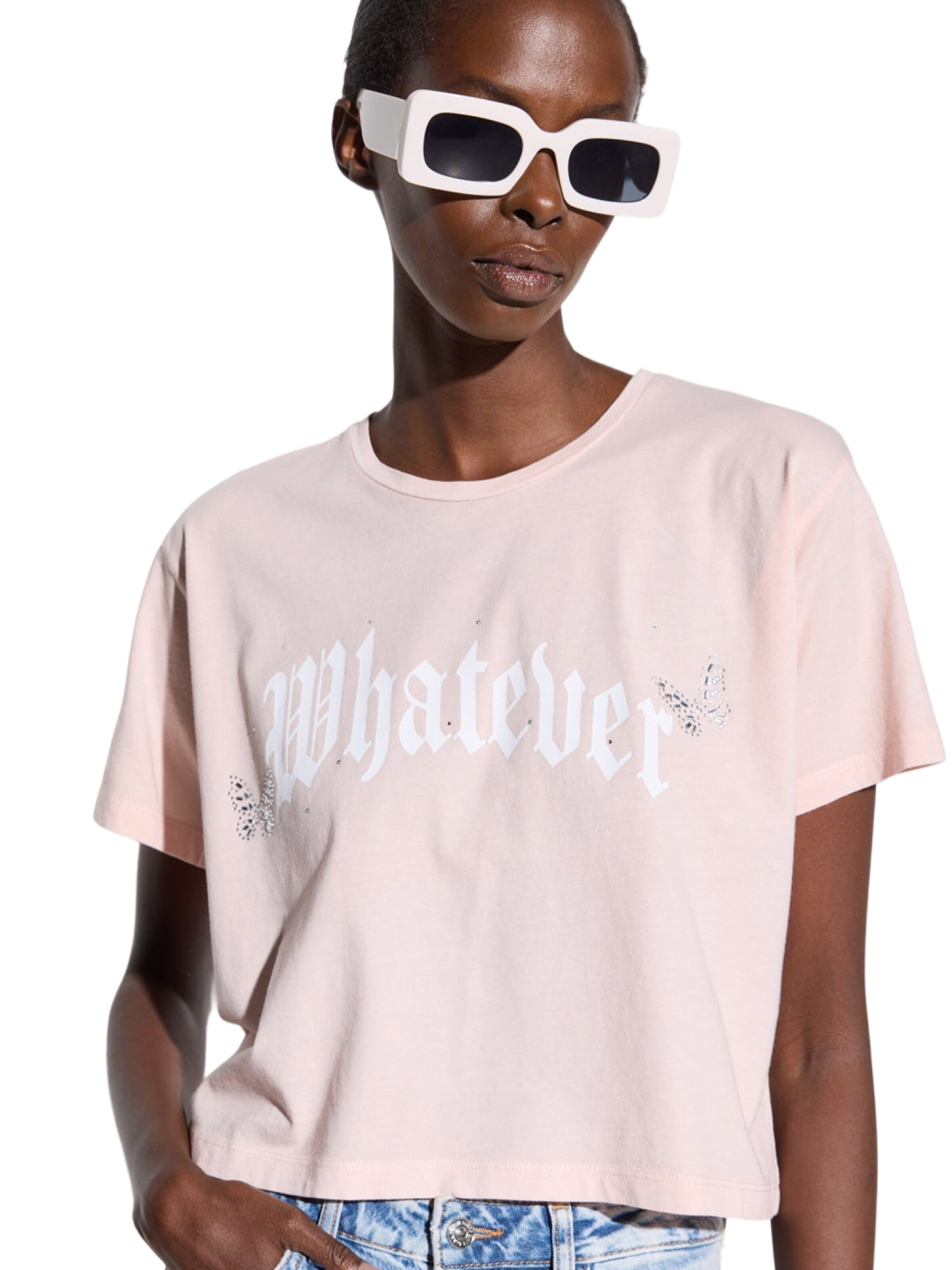 T-shirt No Matter What en rose