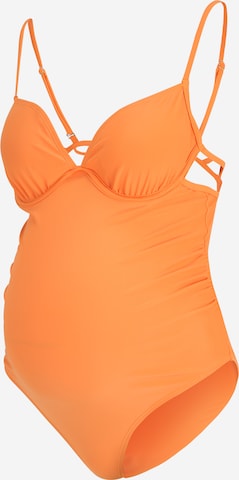 River Island Maternity Swimsuit in Orange: front