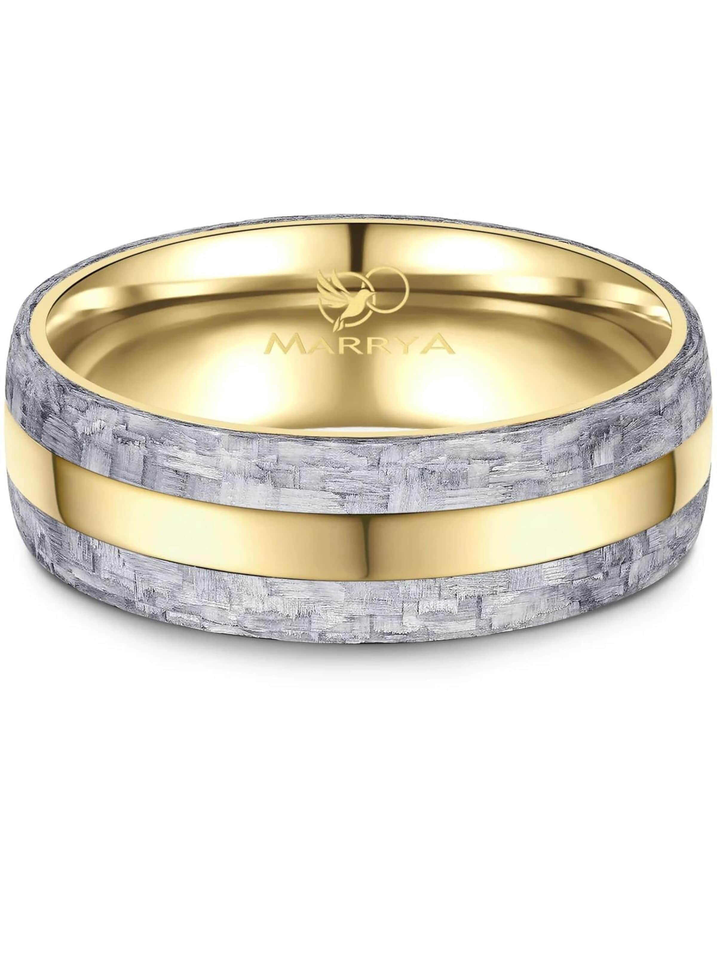 MARRYA - Anillo 'MARRYA CA-22 Eheringe aus Carbon' en blanco
