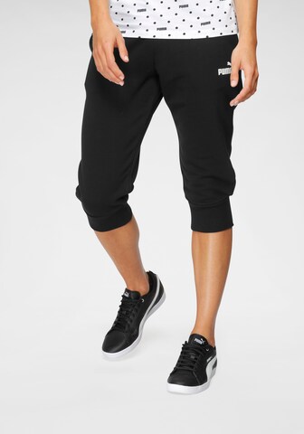 Effilé Pantalon de sport PUMA en noir : devant