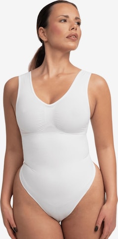 creamy Shaping Bodysuit in White: front