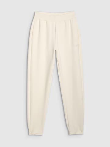 4F - Tapered Pantalón deportivo en blanco: frente