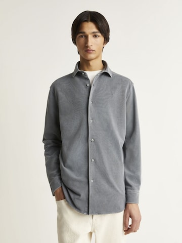 Scalpers Regular fit Button Up Shirt 'New Honeycomb ' in Grey: front