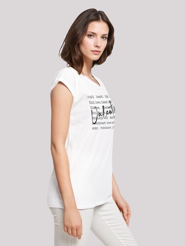 F4NT4STIC T-Shirt 'Valentine Herz Hugs Kisses Love Flowers Joy' in Weiß