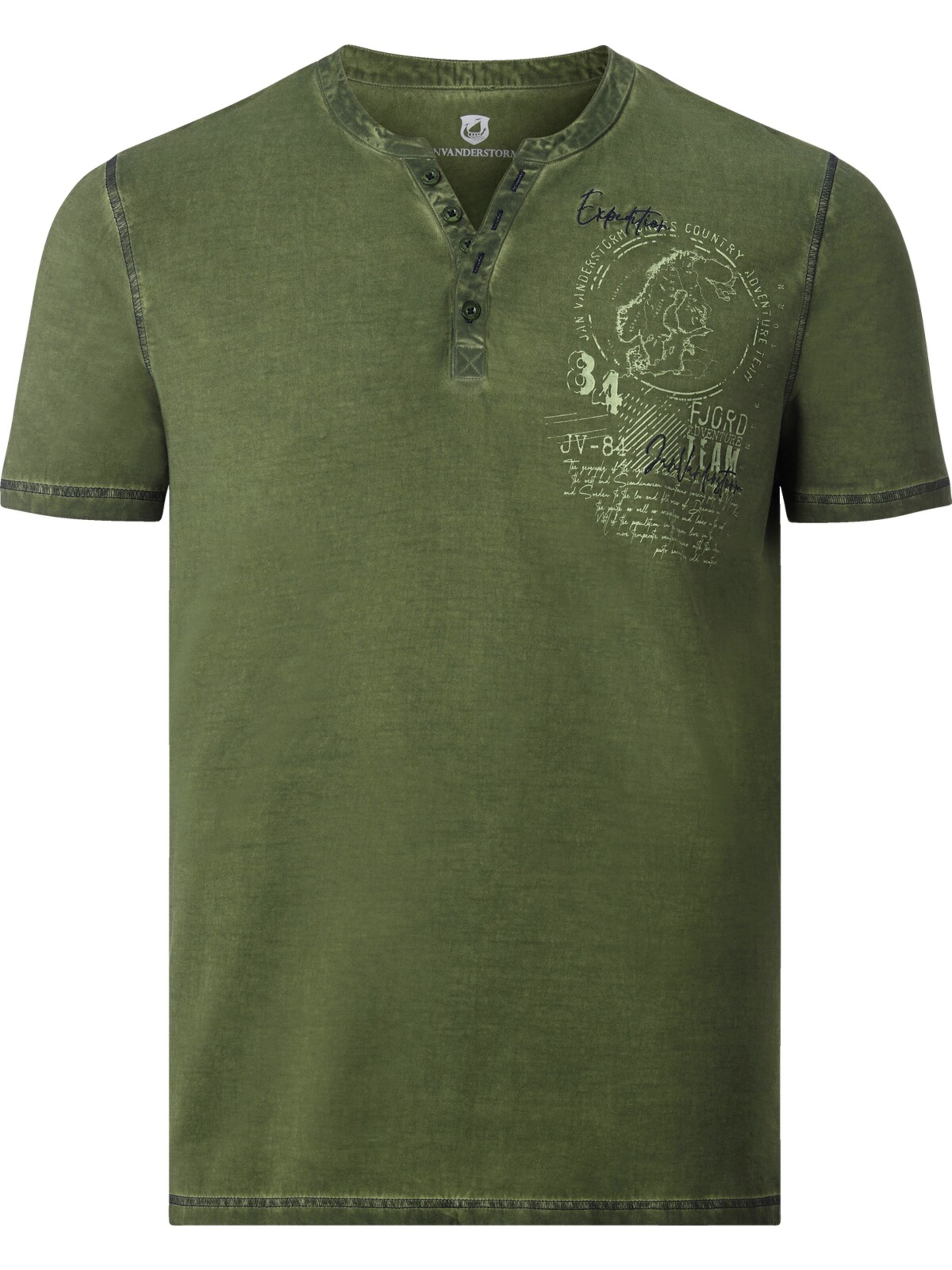 Jan Vanderstorm T-Shirt ' Godbert ' in Grün: Vorderseite