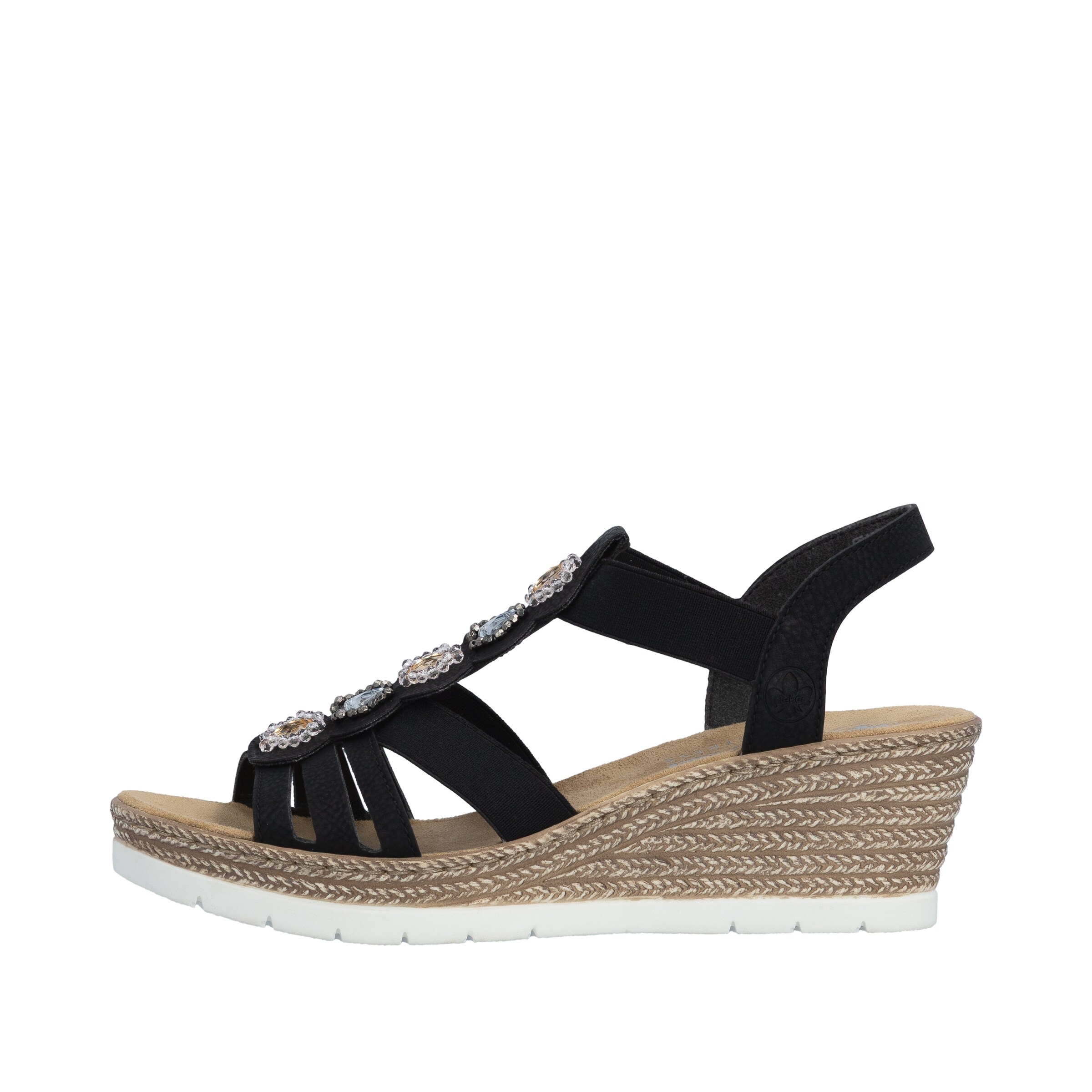 Sandales à lanières '619B2' Rieker en noir