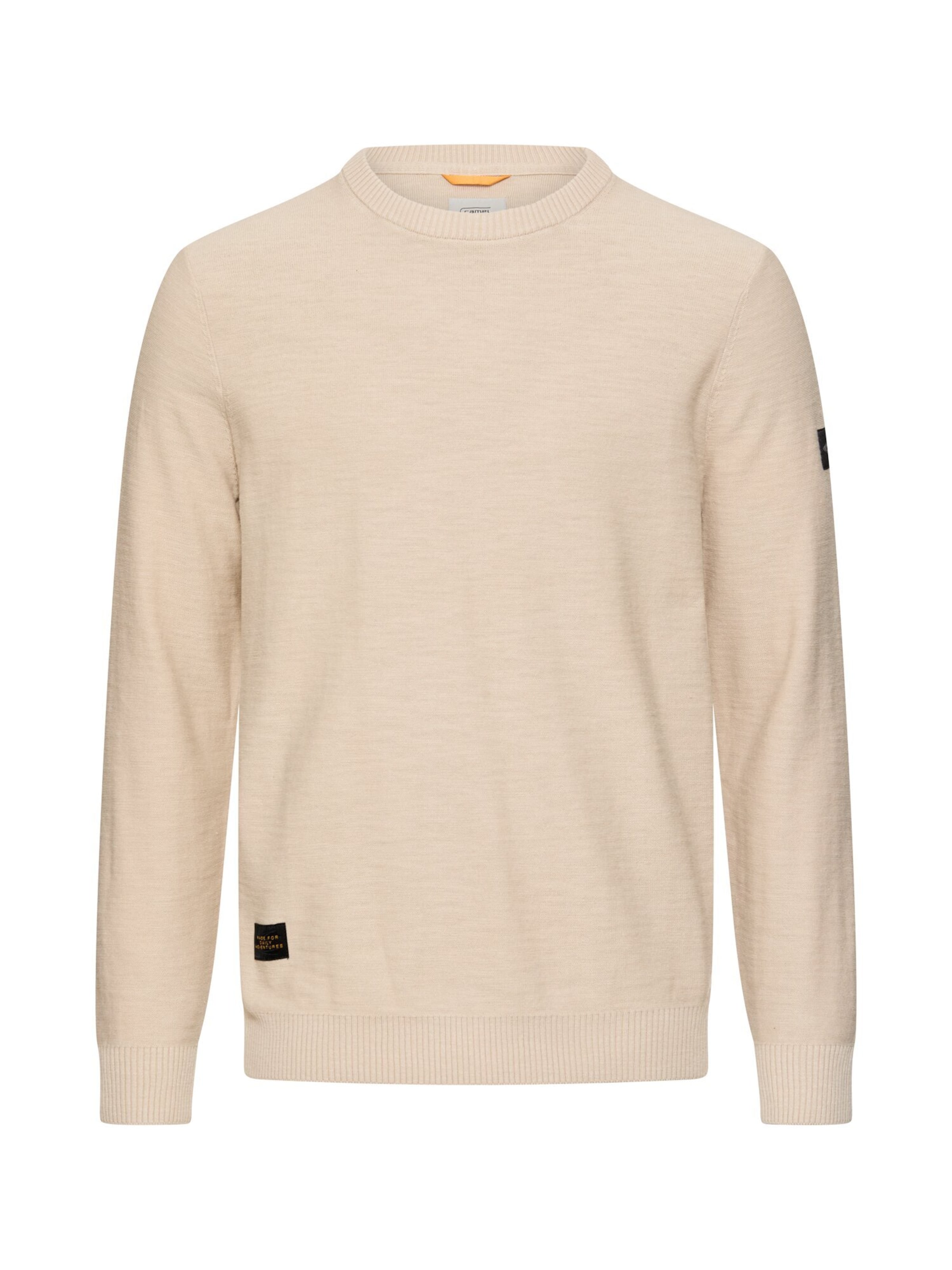 CAMEL ACTIVE Strickpullover aus reiner Baumwolle in Beige: Vorderseite