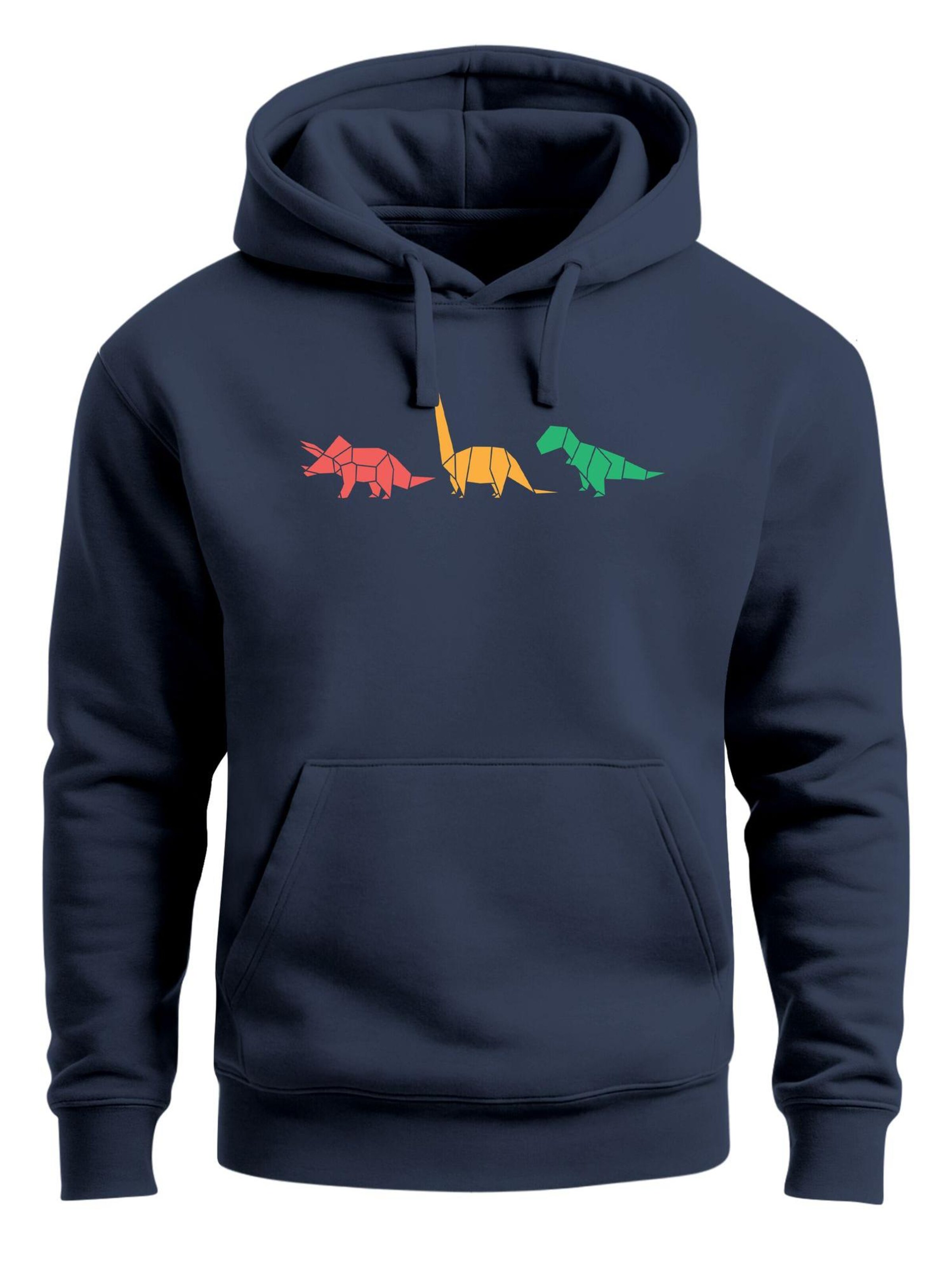 Neverless Sweatshirt 'Geometric Dino' in Blue: front