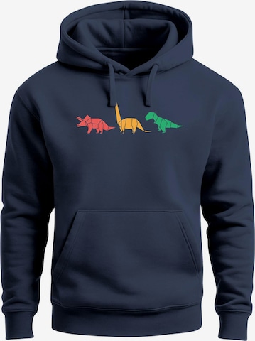 Neverless Sweatshirt 'Geometric Dino' in Blau: Vorderseite