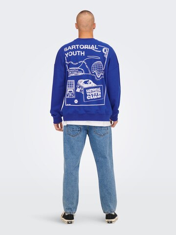 Only & Sons Sweatshirt 'Toby' i blå