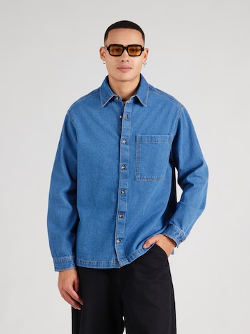 TOPMAN Regular fit Button Up Shirt in Blue: front