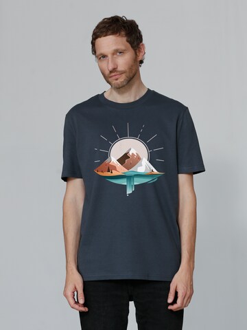 Watapparel T-Shirt ' Sunrise & Lake ' in Grau: Vorderseite