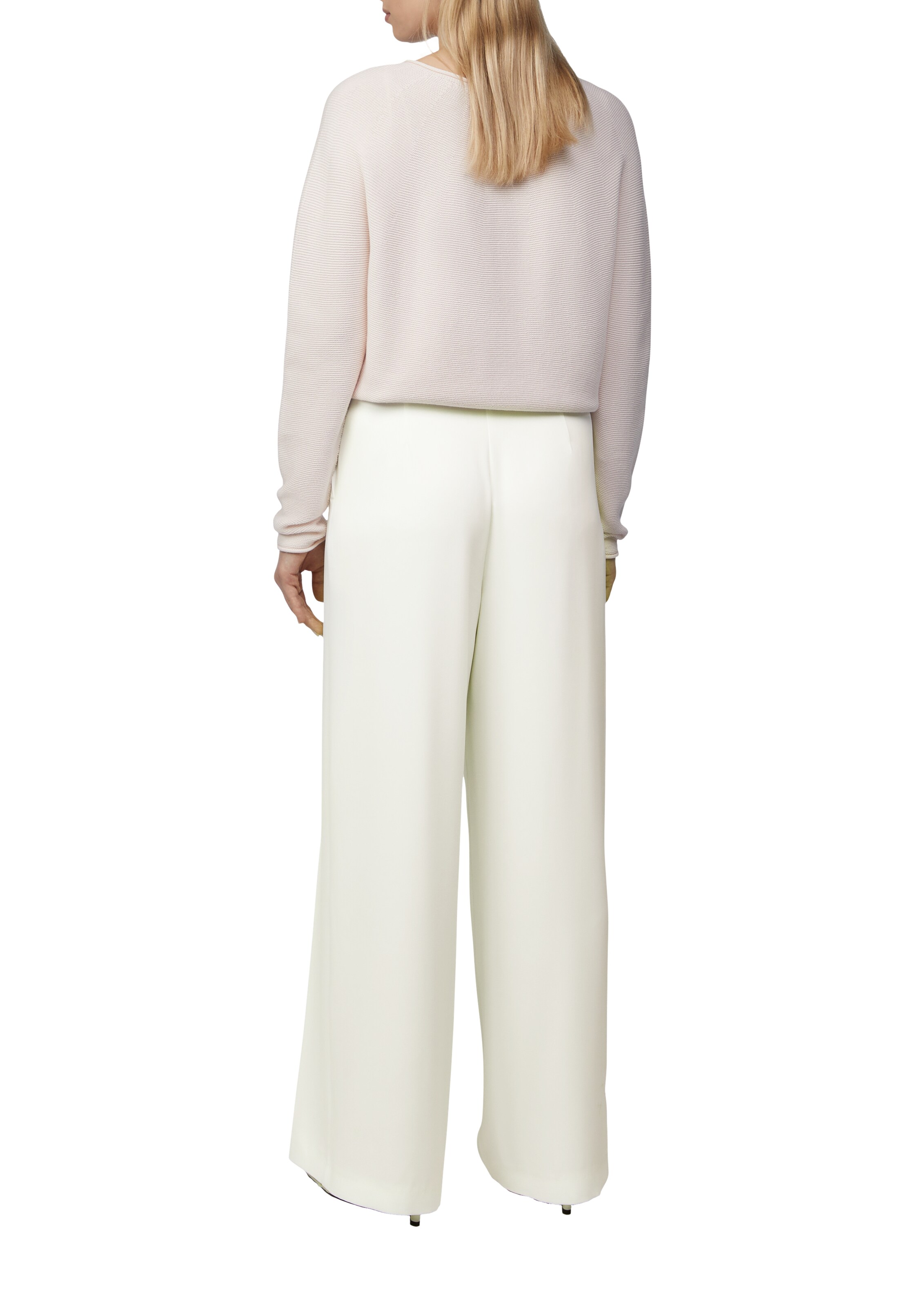 COMMA Wide Leg Hose in Weiß: Rückseite